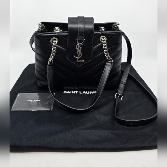Yves Saint Laurent Handbags - YSL Calfskin Y Quilted Monogram Small Loulou Shopper